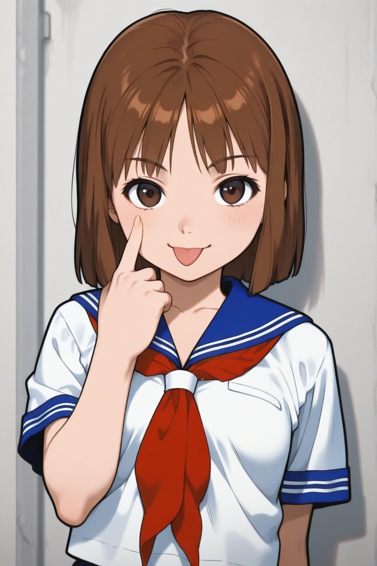 jankengirl,  school uniform,  tongue out on Tensor.Art
