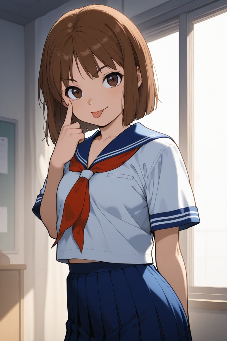 jankengirl,  school uniform,  tongue out on Tensor.Art