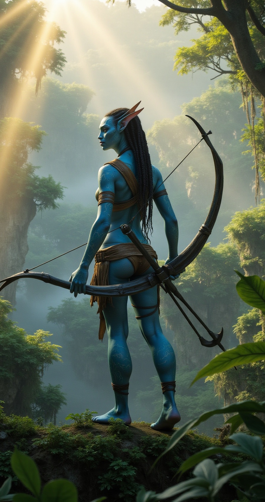 ikranriderstyle,  Neytiri,  graceful Na’vi huntress on Tensor.Art
