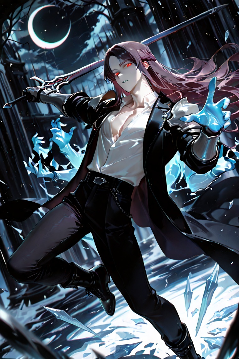 1 boy,  Vichadius,  black coat on Tensor.Art
