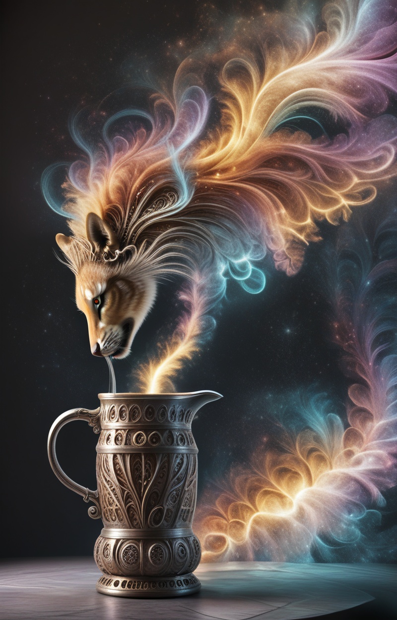 Fractalcreaplay. Jug made of fractal structures,  fractal object,  detailed fractal surface on Tensor.Art