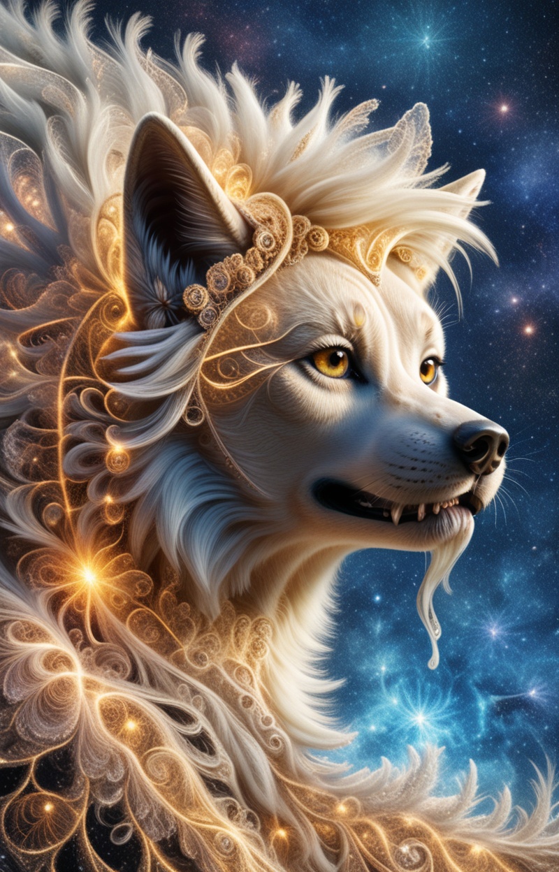 Fractalcreaplay. Dog made of fractal structures,  fractal object,  detailed fractal surface on Tensor.Art