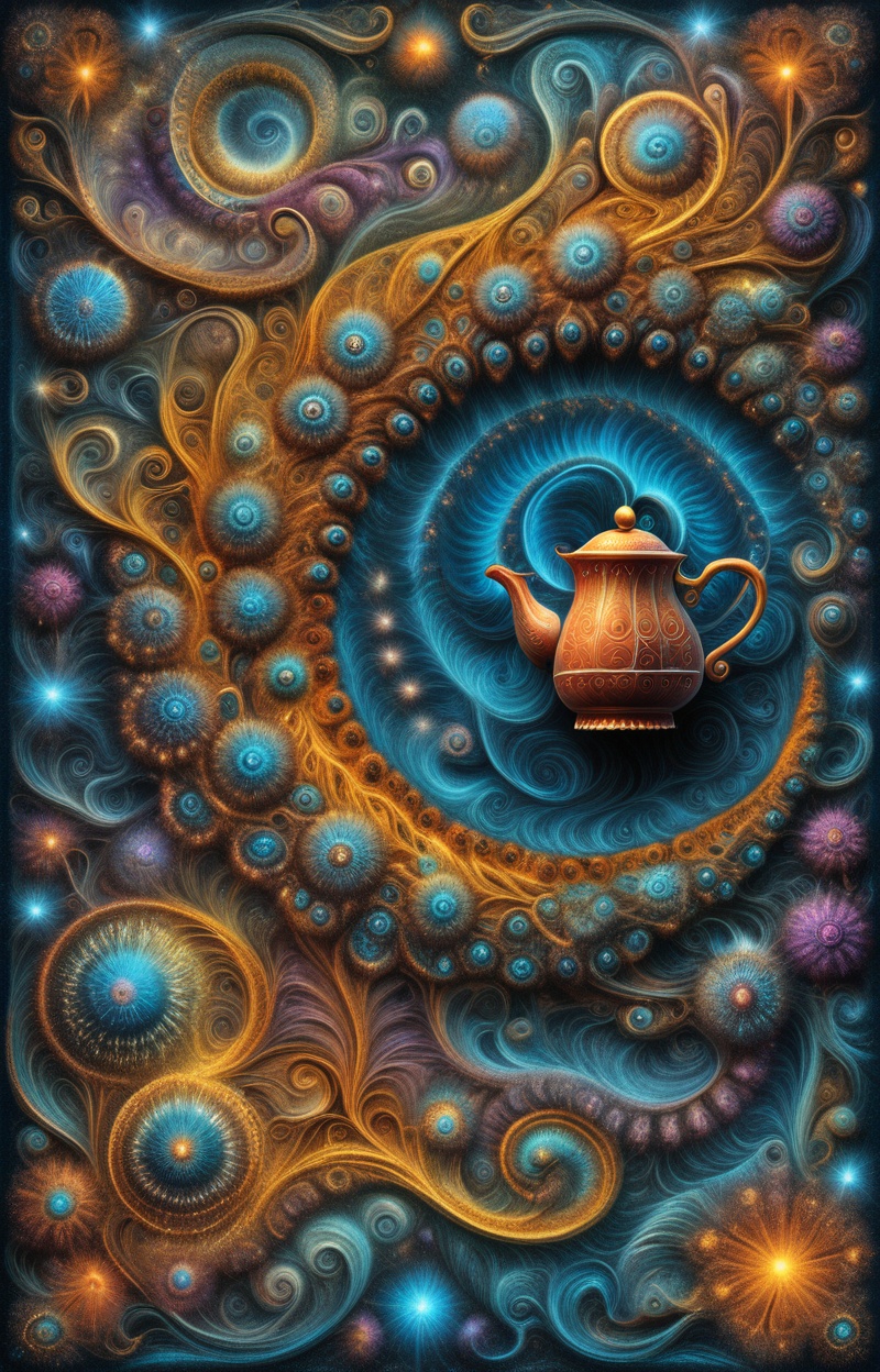 Fractalcreaplay. Jug made of fractal structures,  fractal object,  detailed fractal surface on Tensor.Art