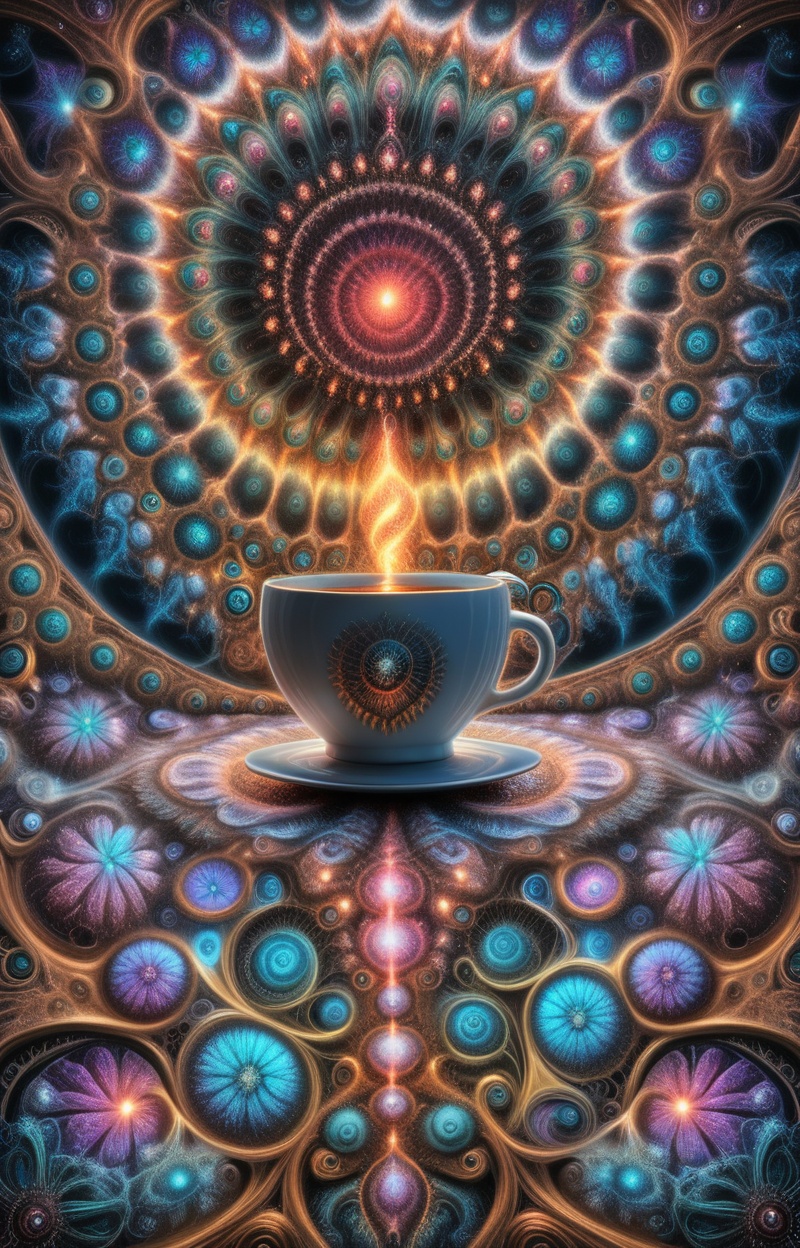 Fractalcreaplay. cup made of fractal structures,  fractal object,  detailed fractal surface on Tensor.Art