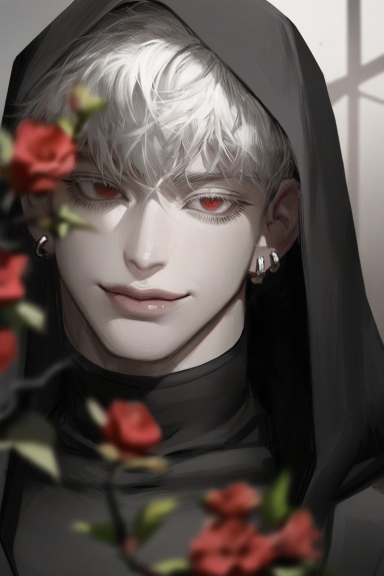solo,  smile,  short hair on Tensor.Art