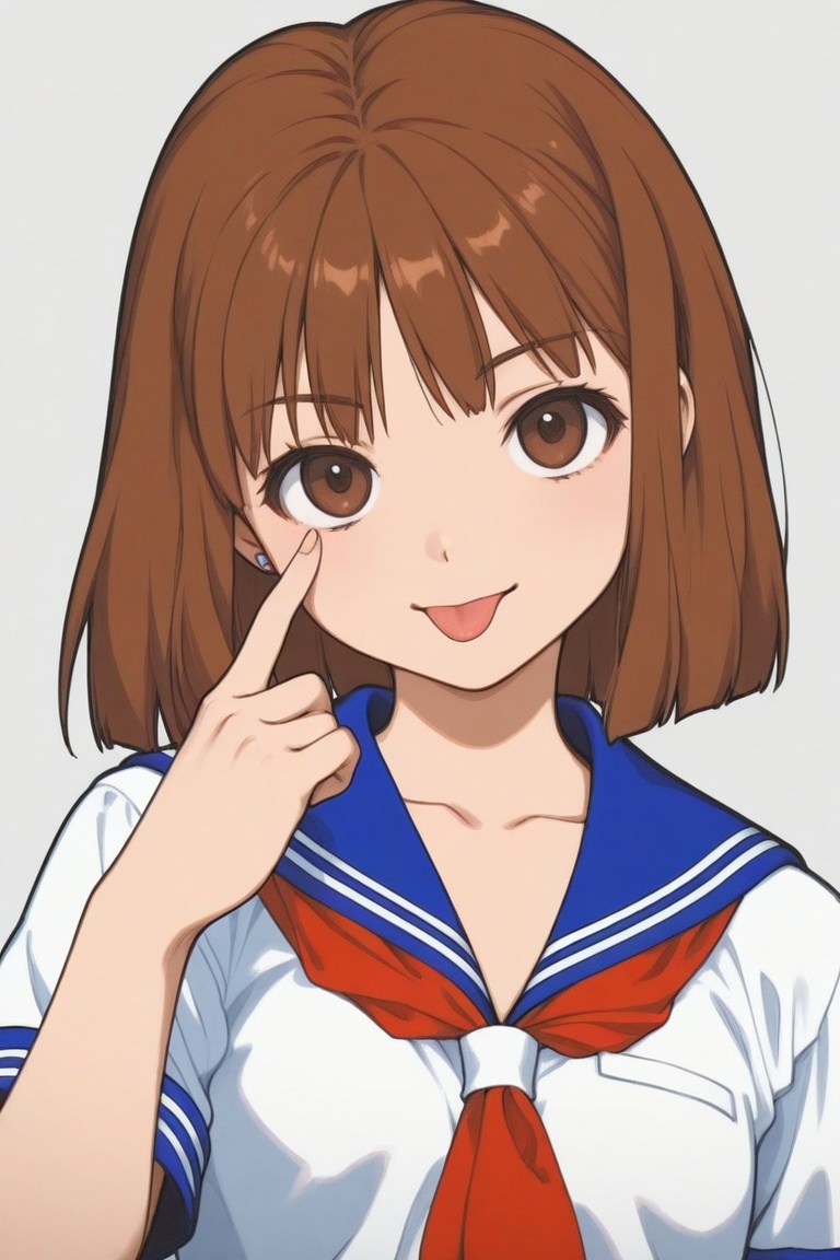 jankengirl,  school uniform,  tongue out on Tensor.Art