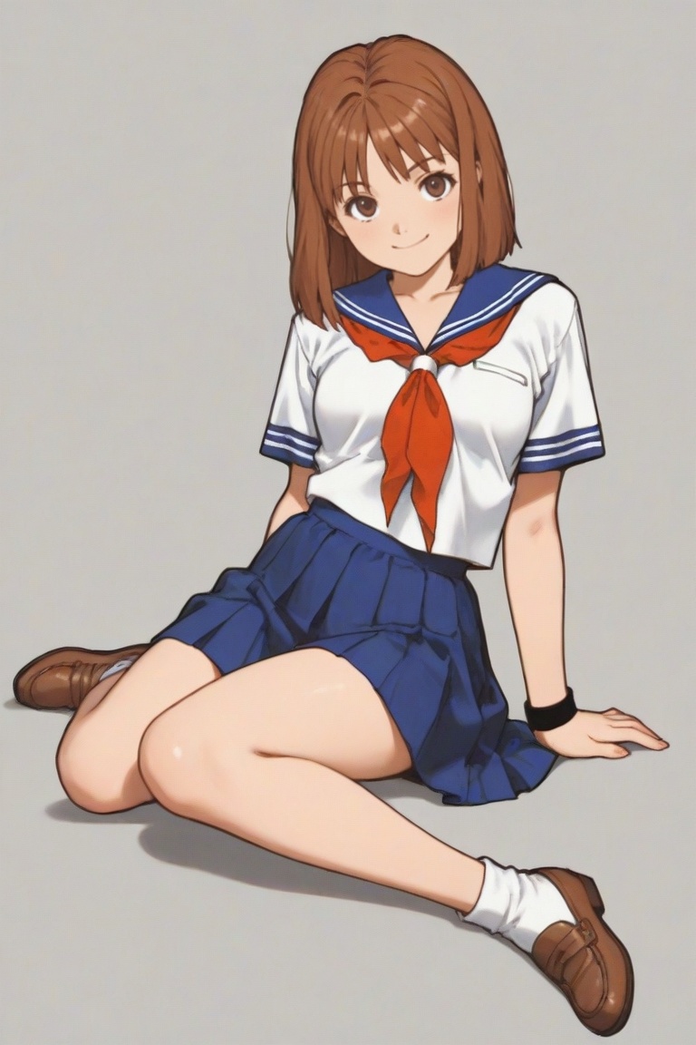 jankengirl,  brown hair,  sarafuku on Tensor.Art