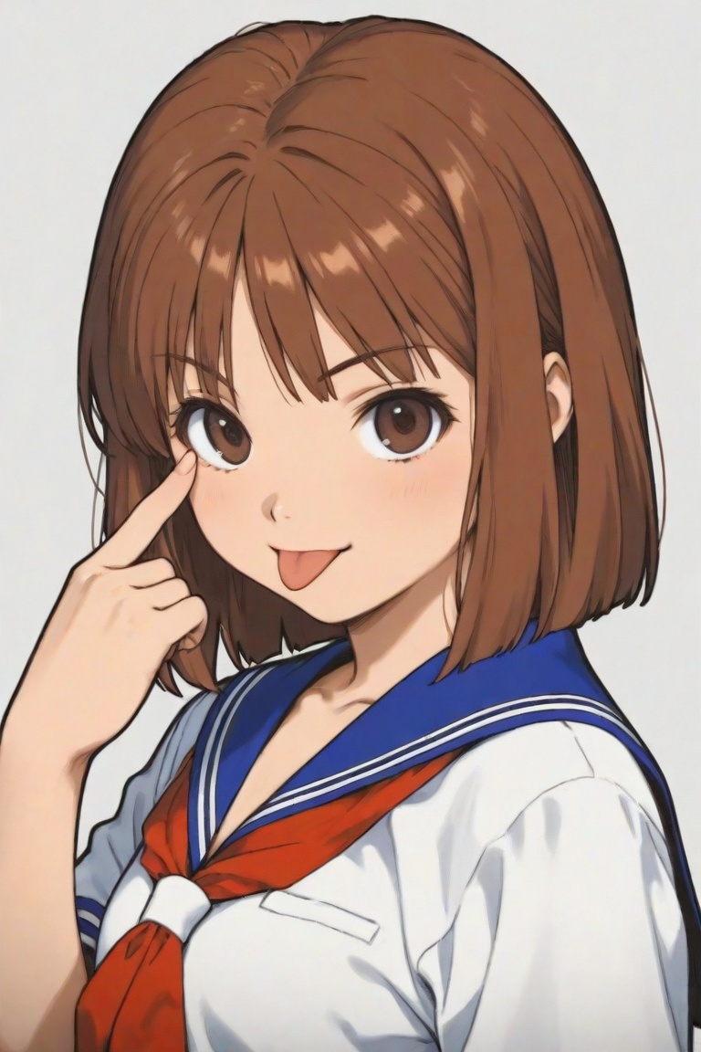 jankengirl,  school uniform,  tongue out on Tensor.Art