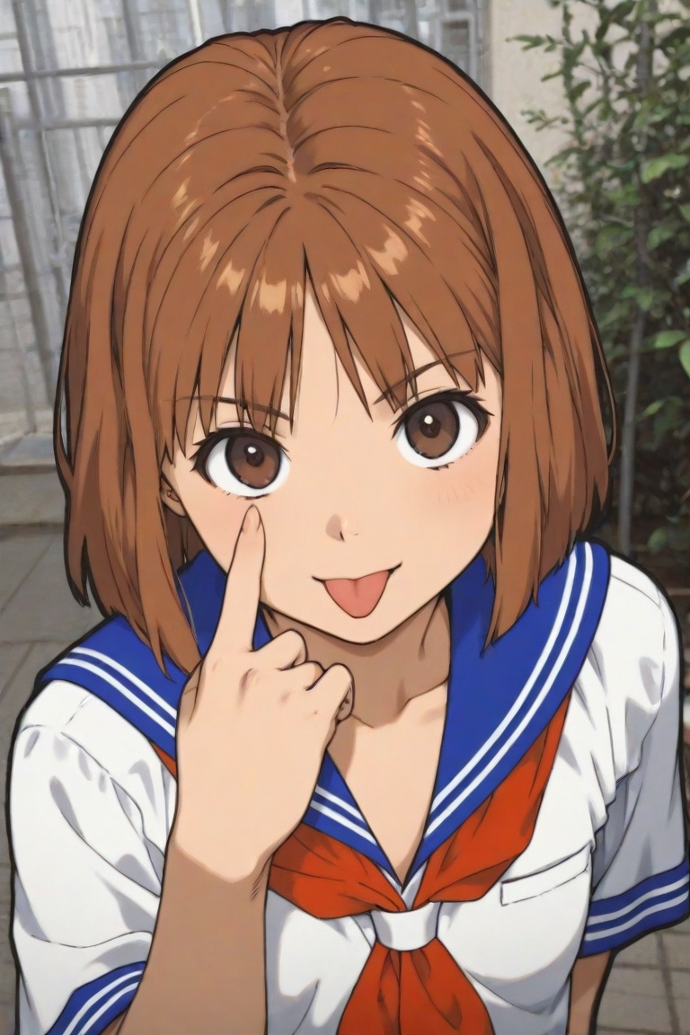 jankengirl,  school uniform,  tongue out on Tensor.Art
