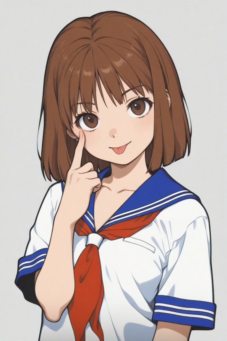 jankengirl,  school uniform,  tongue out on Tensor.Art
