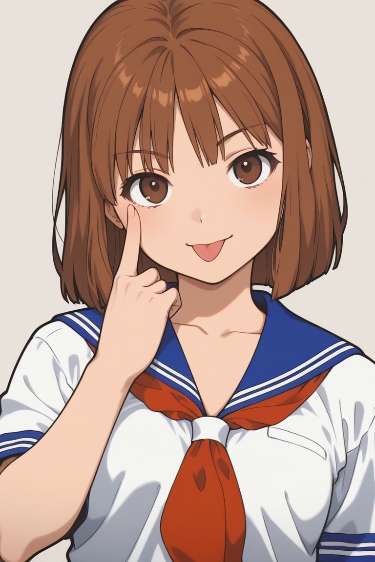 jankengirl,  school uniform,  tongue out on Tensor.Art