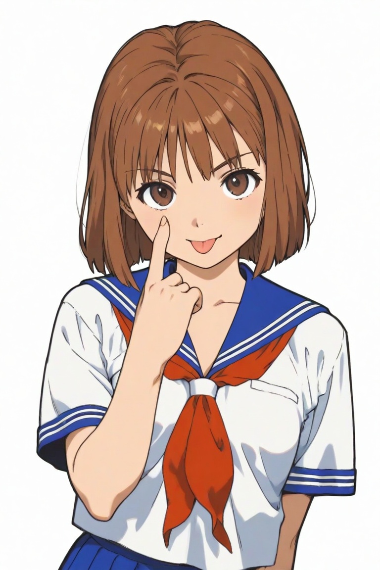 jankengirl,  school uniform,  tongue out on Tensor.Art