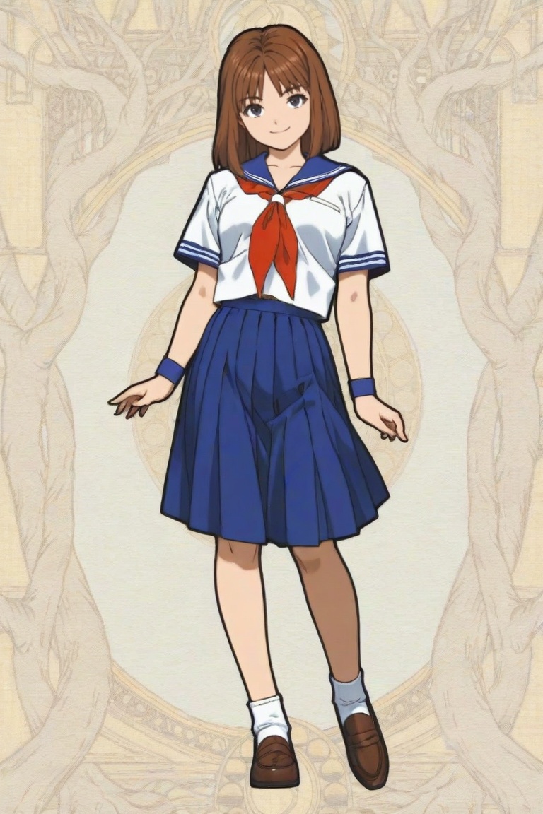 jankengirl,  brown hair,  sarafuku on Tensor.Art