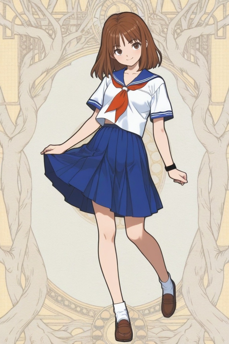 jankengirl,  brown hair,  sarafuku on Tensor.Art
