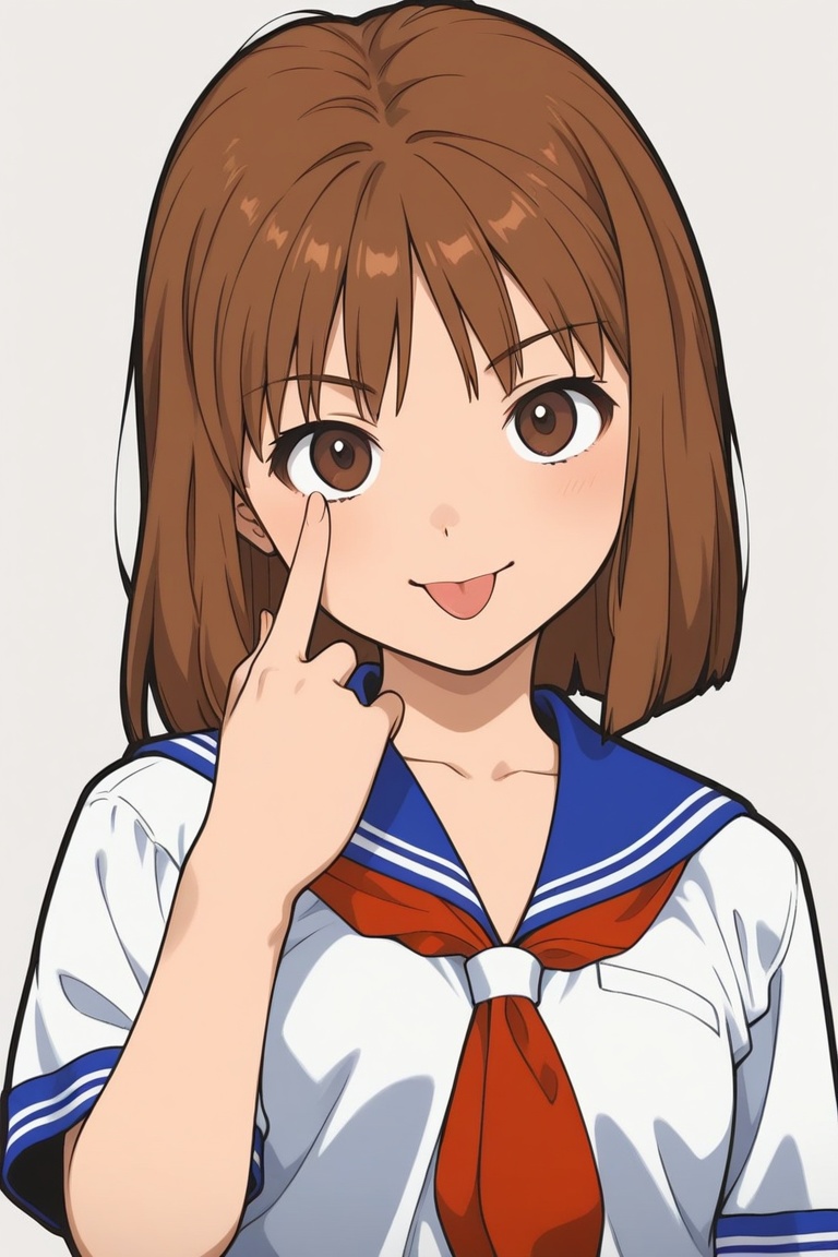 jankengirl,  school uniform,  tongue out on Tensor.Art