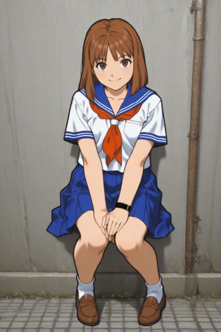 jankengirl,  brown hair,  sarafuku on Tensor.Art
