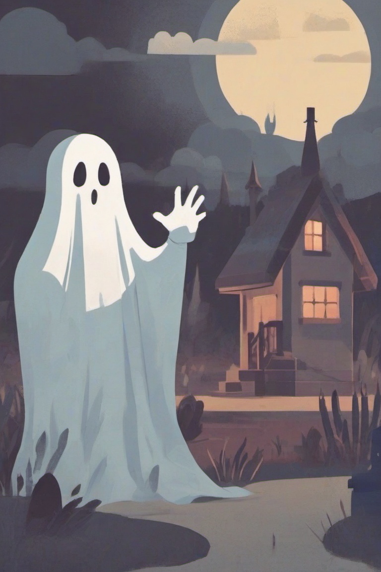 Flat Illustration Easy Tone,  Ghost Story on Tensor.Art