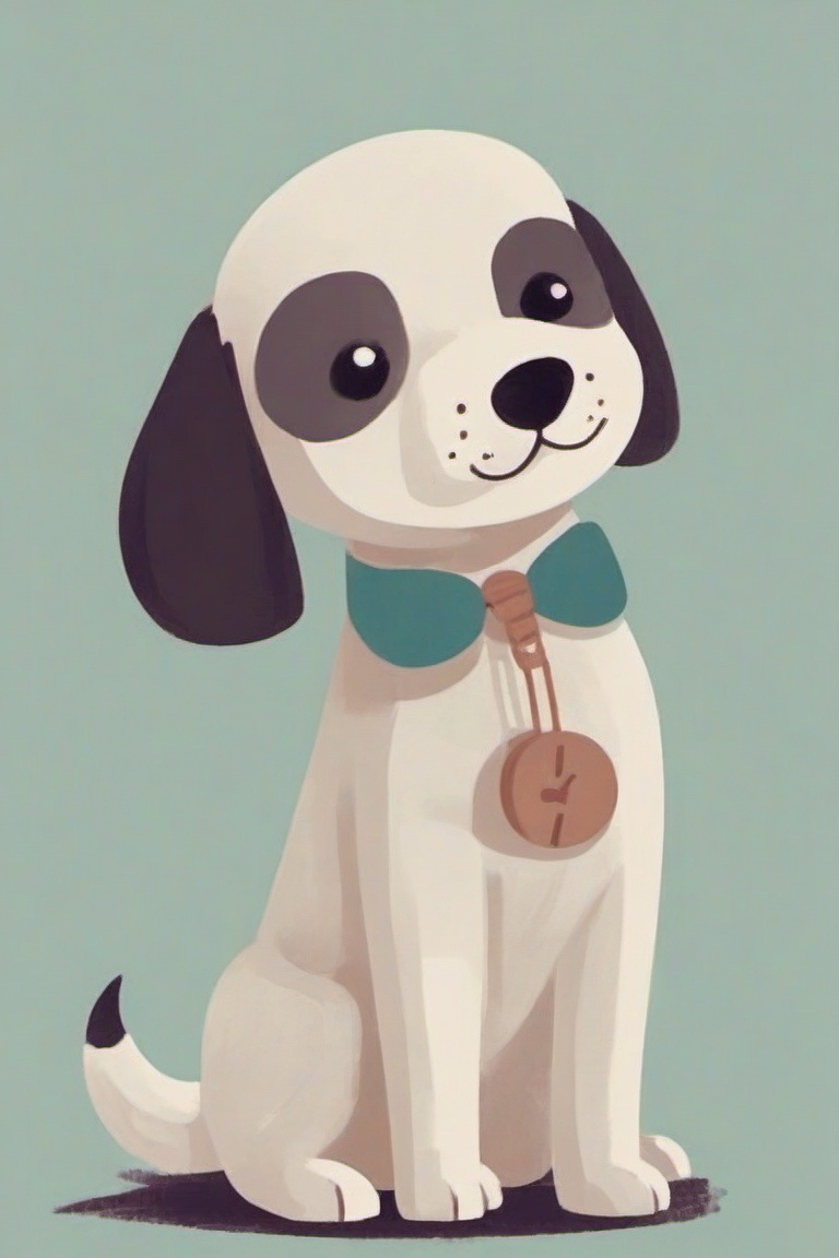 Flat Illustration Easy Tone,  1dog on Tensor.Art