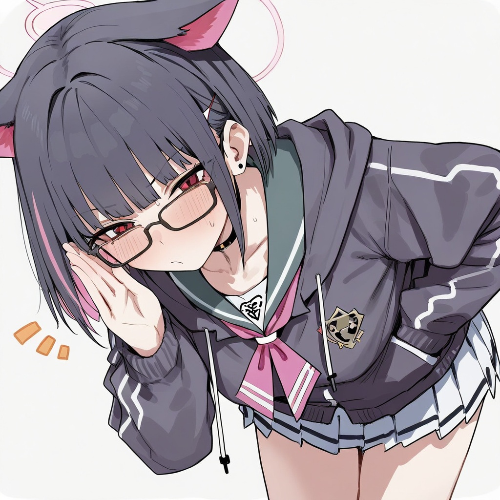 1girl,  kazusa \(blue archive\),  glasses on Tensor.Art