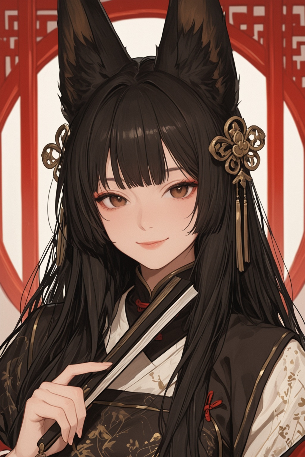 1girl,  nihonga,  holding on Tensor.Art