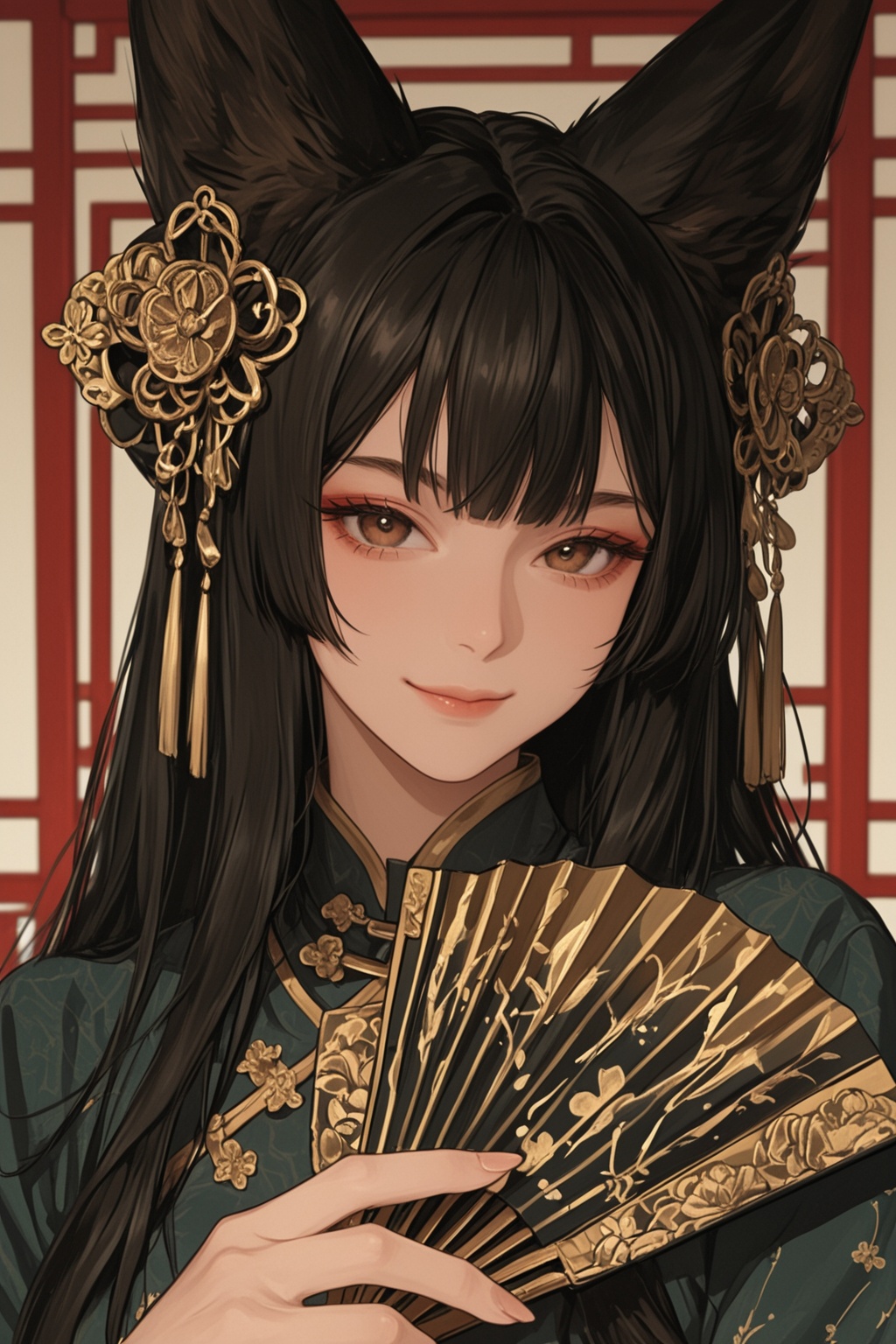 1girl,  nihonga,  holding on Tensor.Art