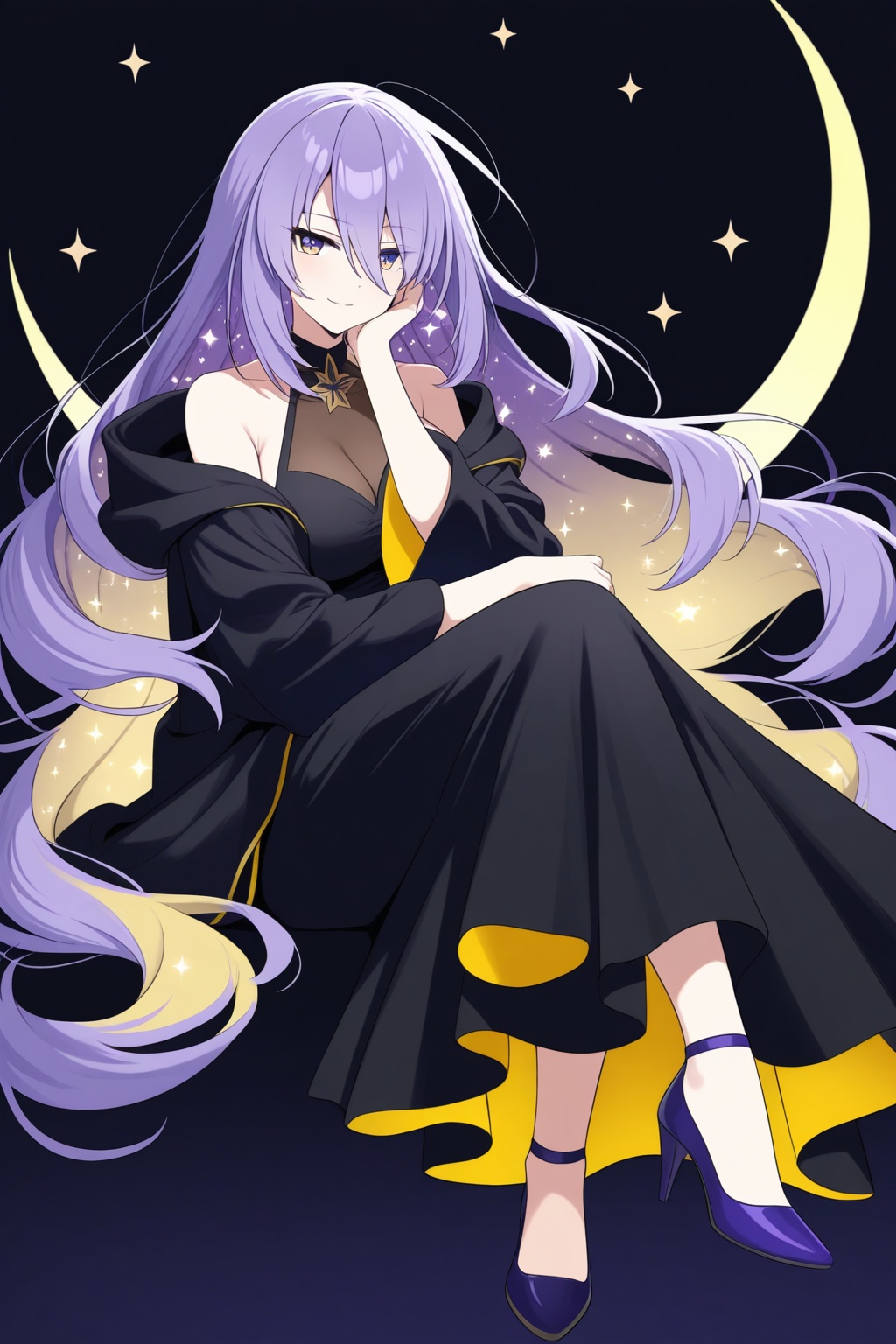 1girl,  moona_hoshinova,  moona_hoshinova_(goddess) on Tensor.Art