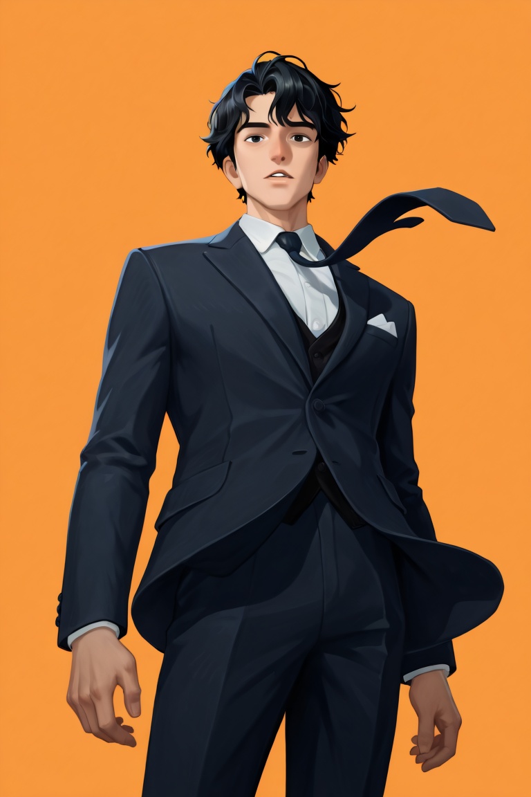 afkj-official style focus,  male focus,  black hair on Tensor.Art