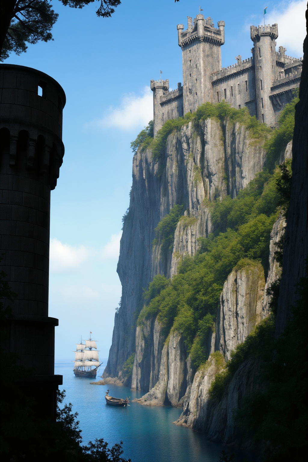 A high-quality photograph with a cinematic quality. The resolution is crisp,  capturing a full,  elaborate scene from a wi...