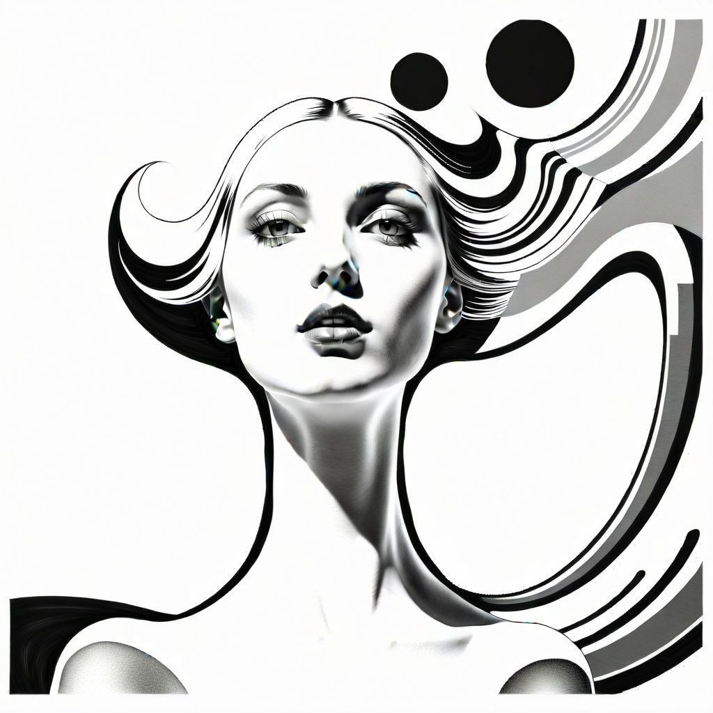 1girl,  Solarization.BW,  Figurative Mixed with Abstract on Tensor.Art