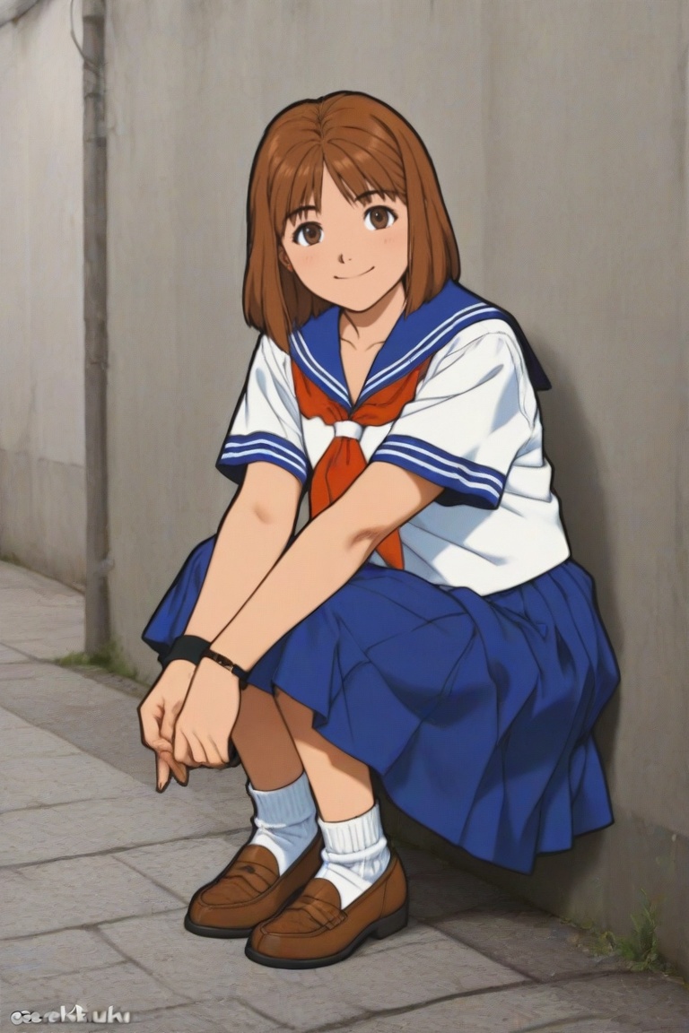 jankengirl,  brown hair,  sarafuku on Tensor.Art