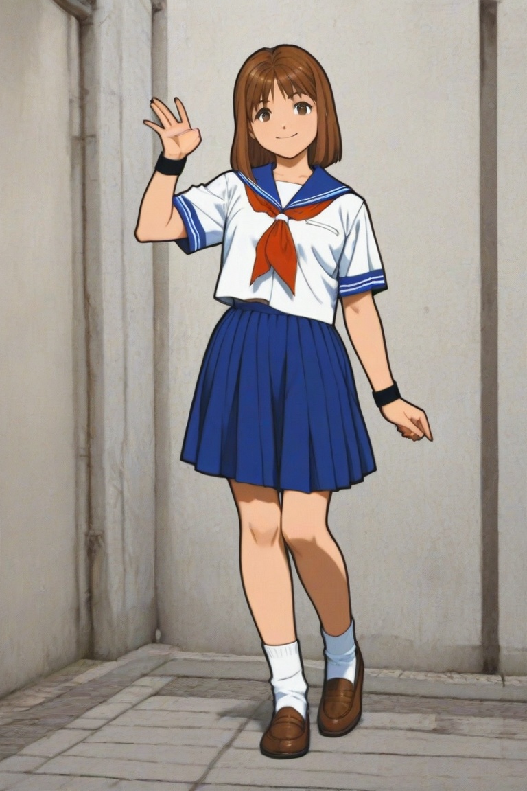 jankengirl,  brown hair,  sarafuku on Tensor.Art