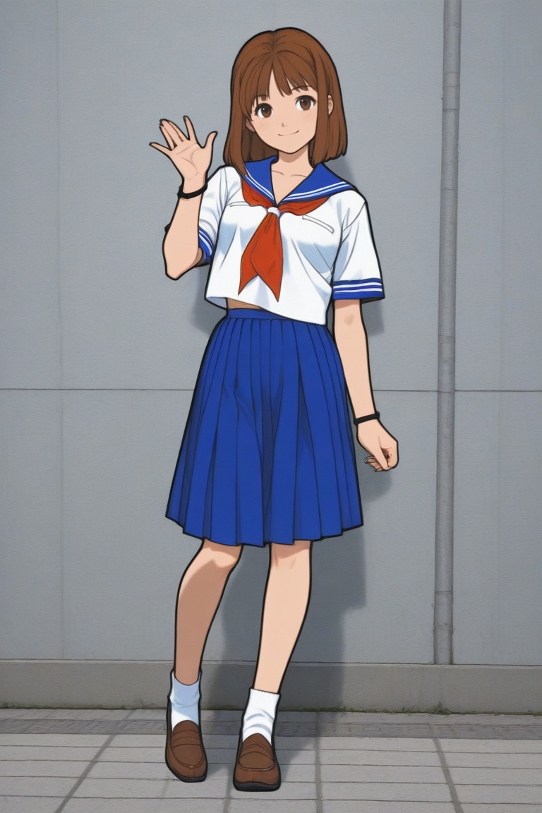 jankengirl,  brown hair,  sarafuku on Tensor.Art