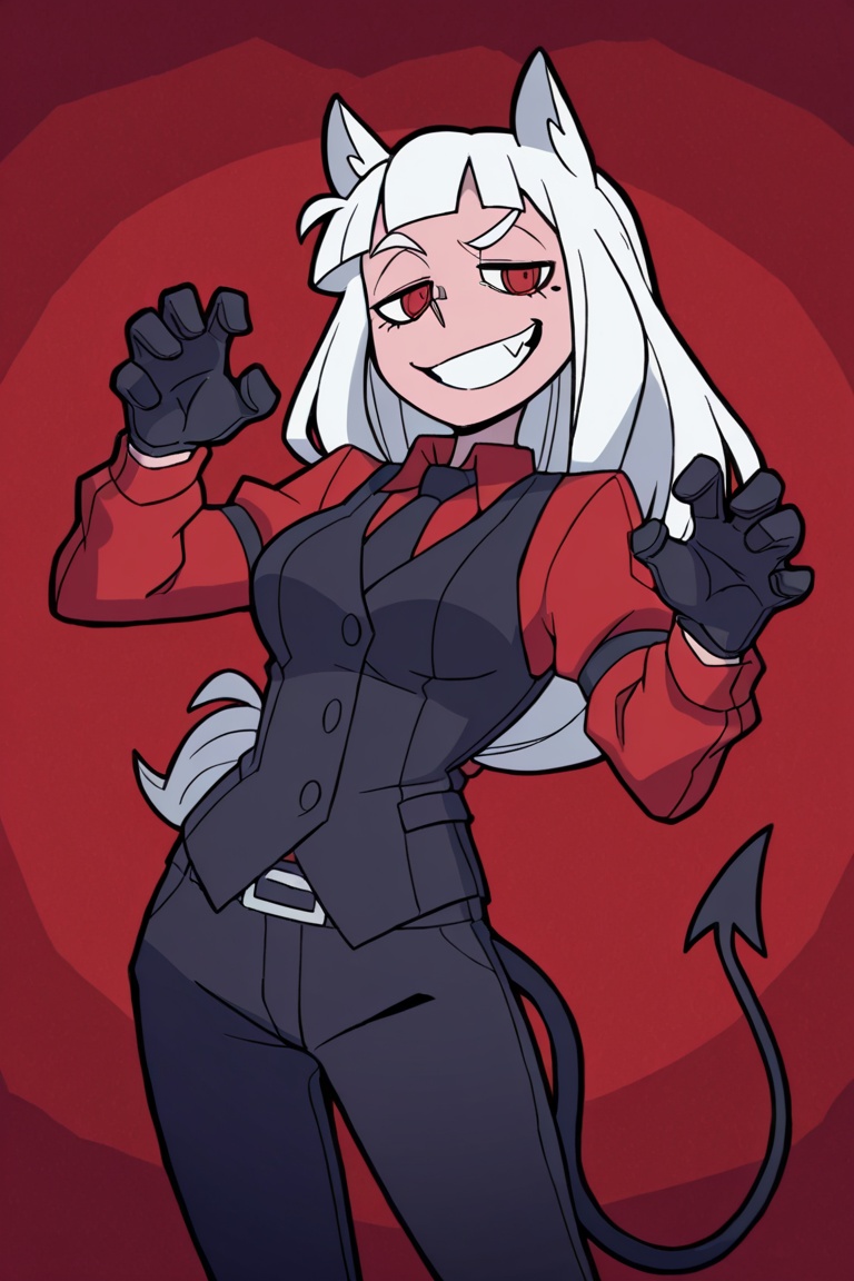helltaker,  low-tied long hair,  animal ears on Tensor.Art