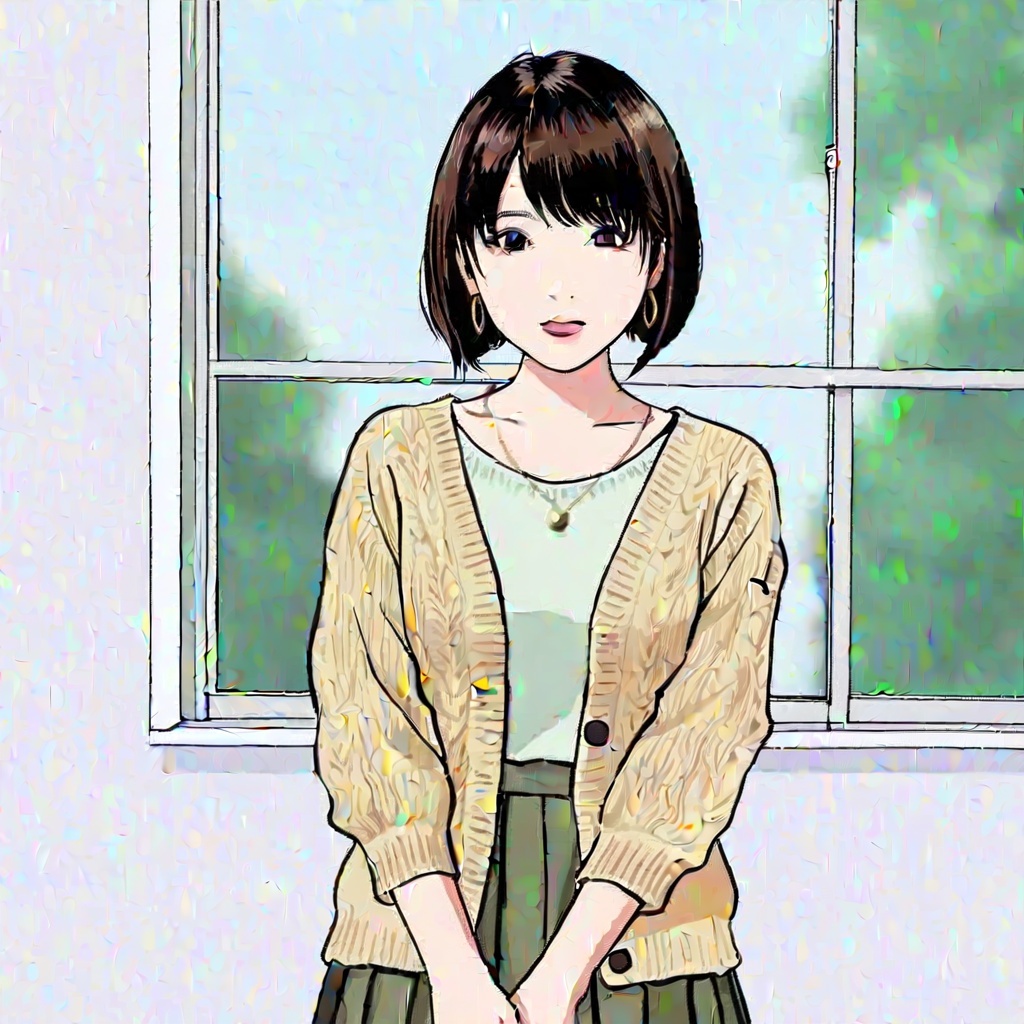 Icon-style portrait of a Japanese woman in her early 20s,  emotional atmosphere,  moody expression on Tensor.Art
