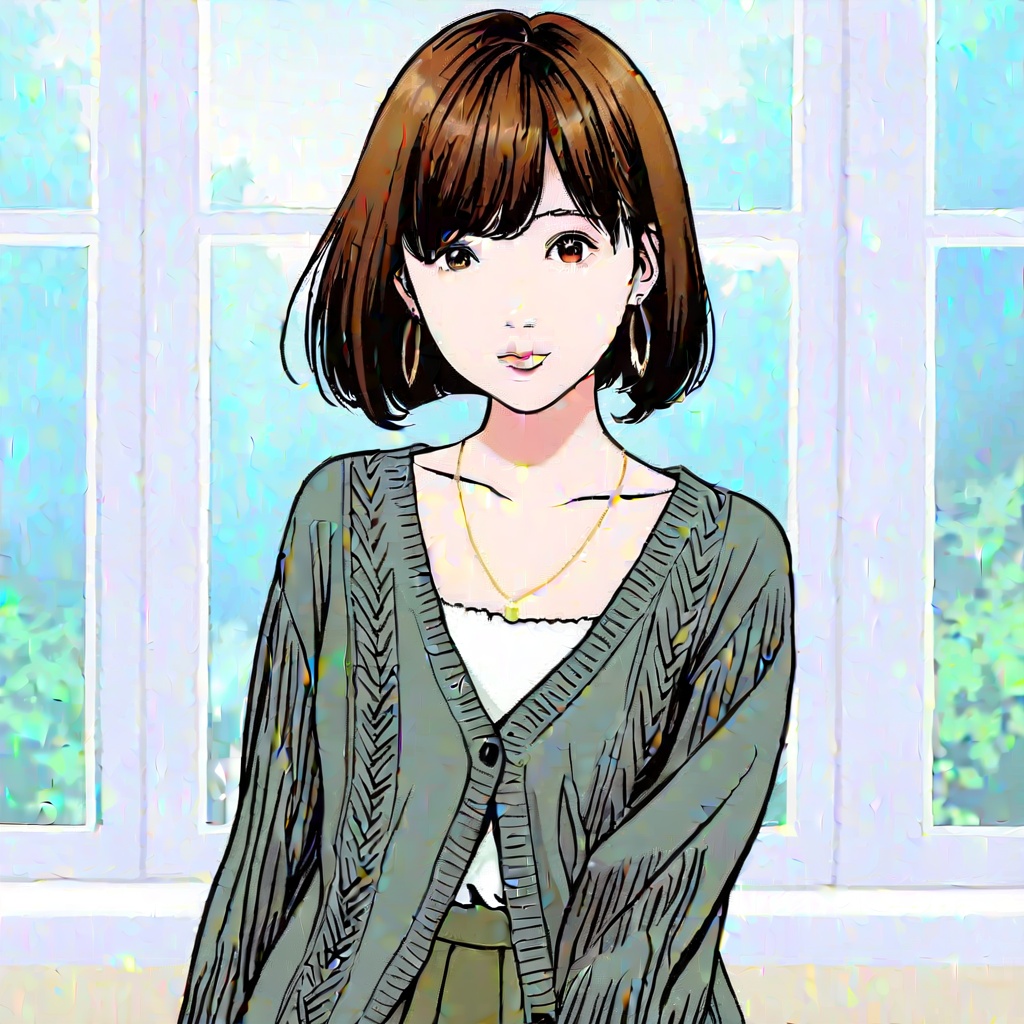 Icon-style portrait of a Japanese woman in her early 20s,  emotional atmosphere,  moody expression on Tensor.Art