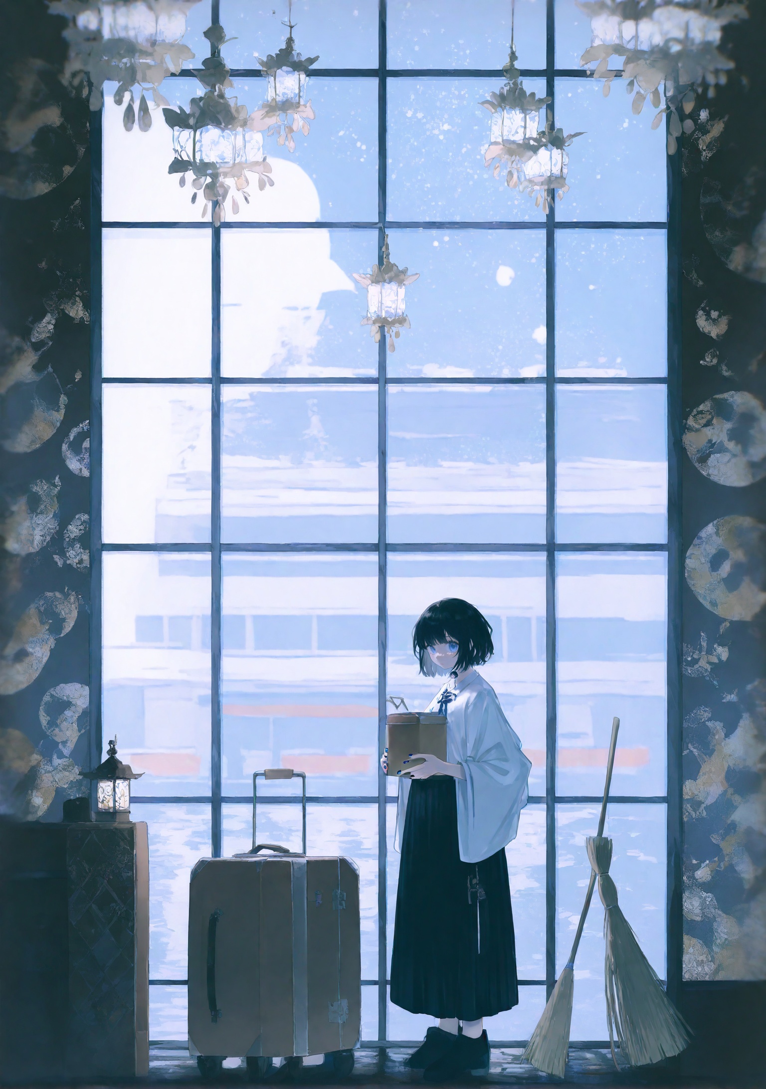1girl,  black hair,  black skirt on Tensor.Art