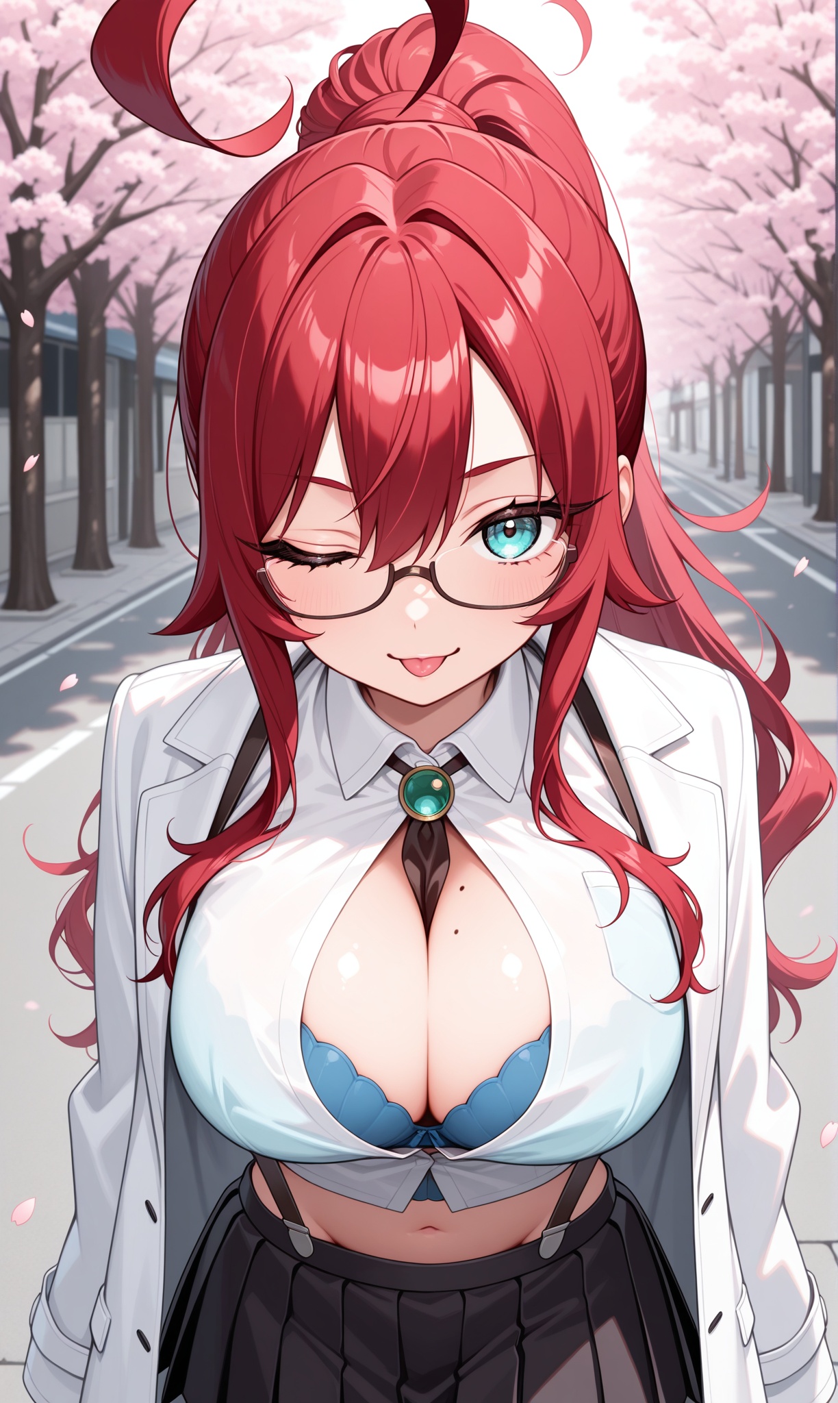 yakuzen kusuri,  red hair,  long eyelashes on Tensor.Art