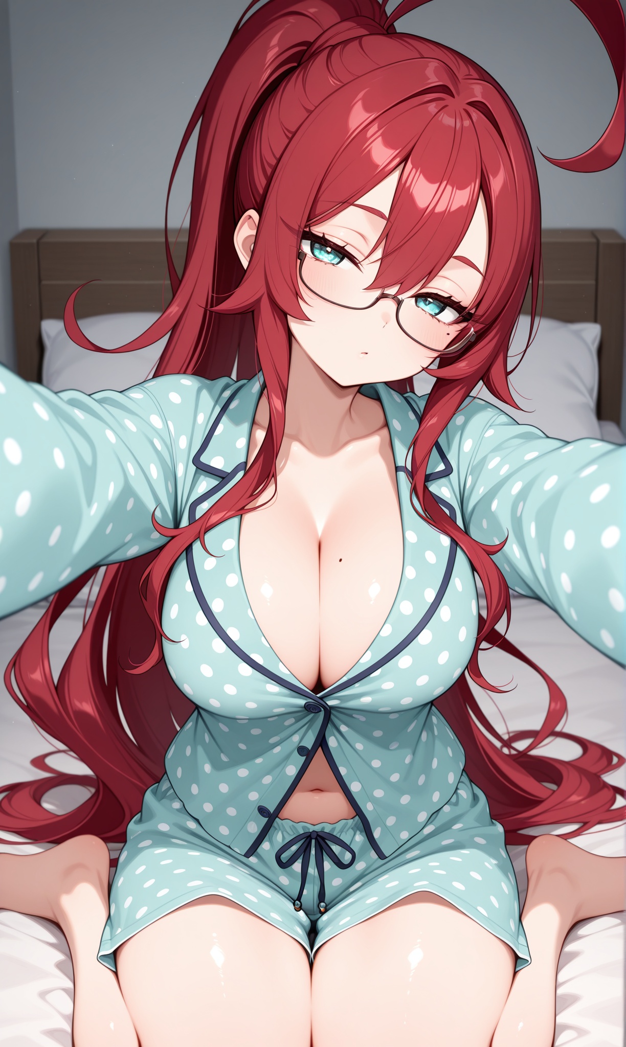 yakuzen kusuri,  red hair,  long eyelashes on Tensor.Art