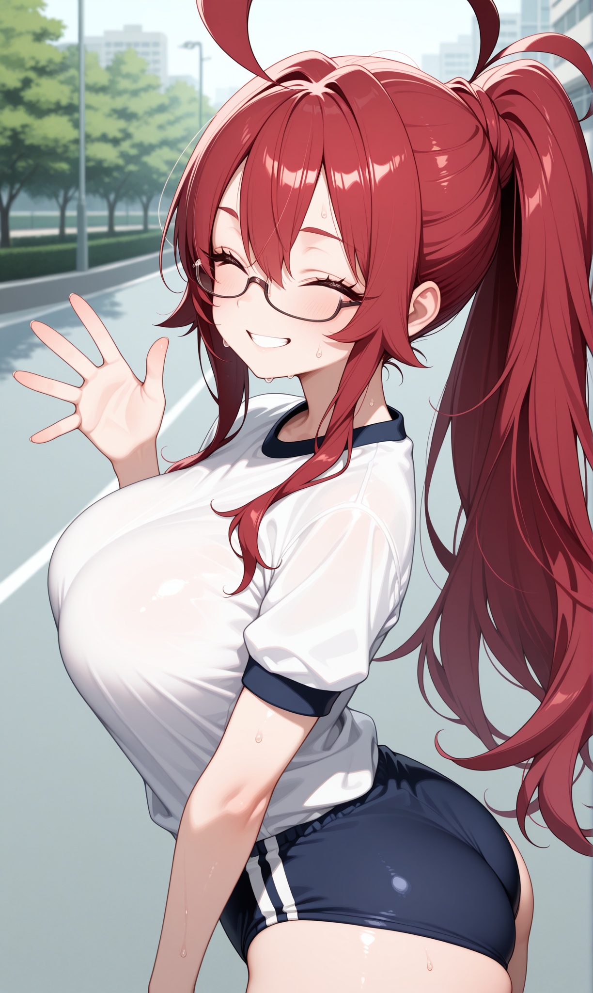 yakuzen kusuri,  red hair,  long eyelashes on Tensor.Art
