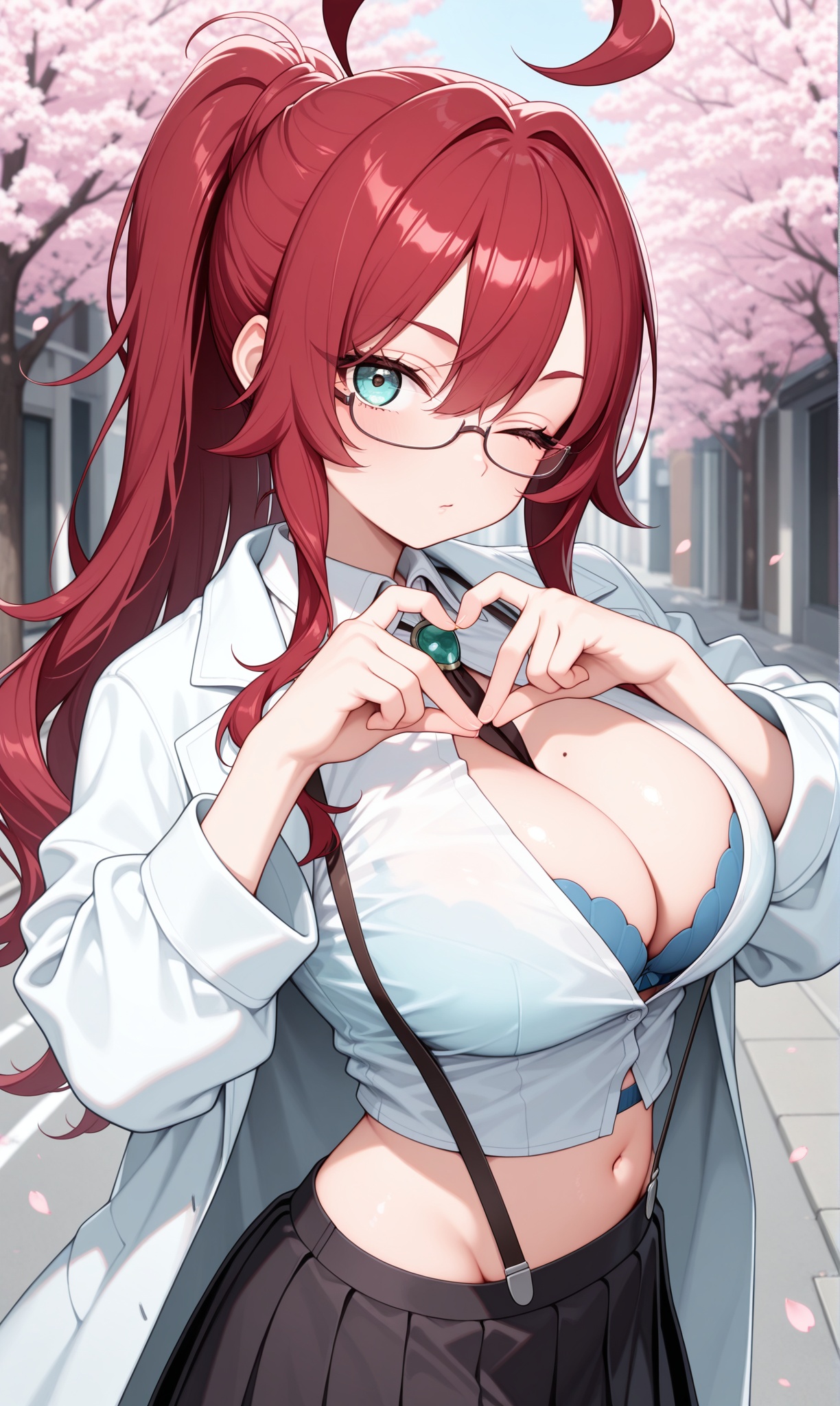 yakuzen kusuri,  red hair,  long eyelashes on Tensor.Art