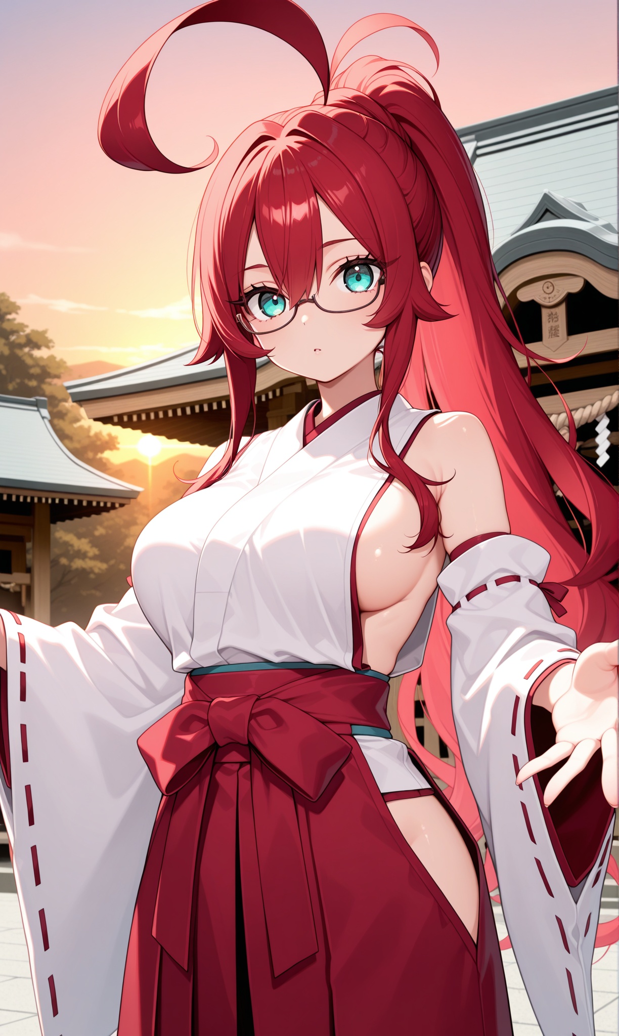 yakuzen kusuri,  red hair,  long eyelashes on Tensor.Art