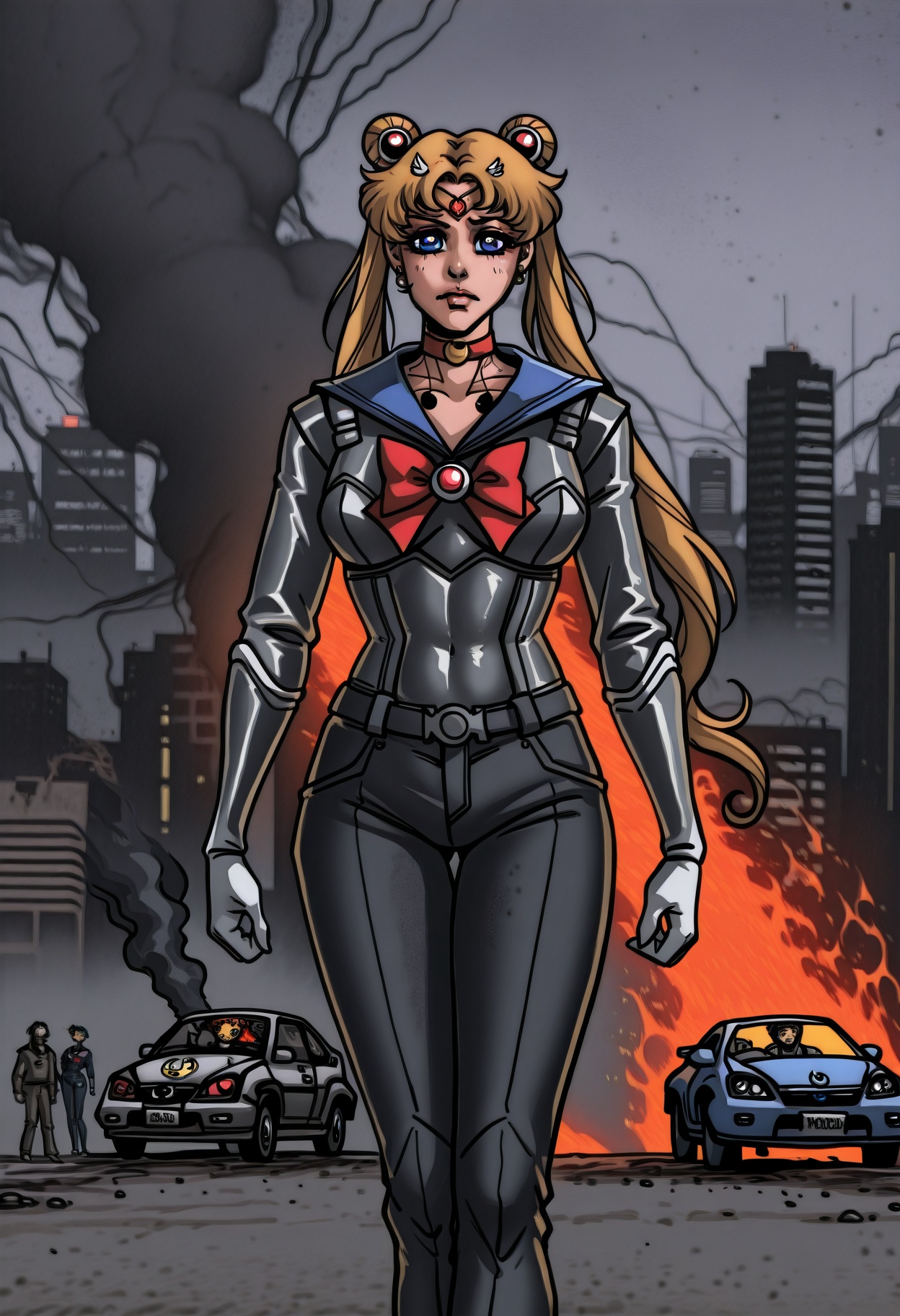 Cyberpunk Aesthetic,  Sailor moon,  homeless on Tensor.Art