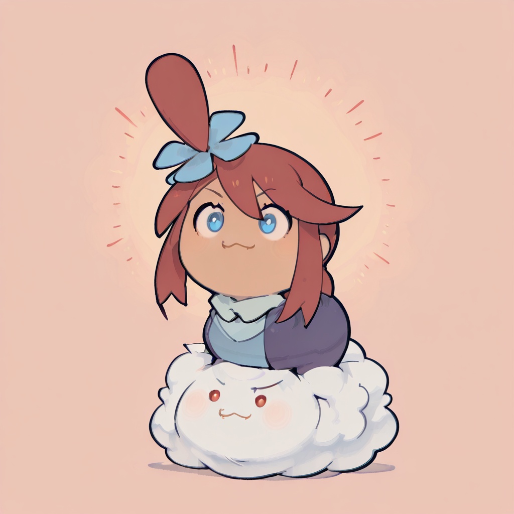 T00CUT3,  skyla (pokemon),  sitting on cloud on Tensor.Art