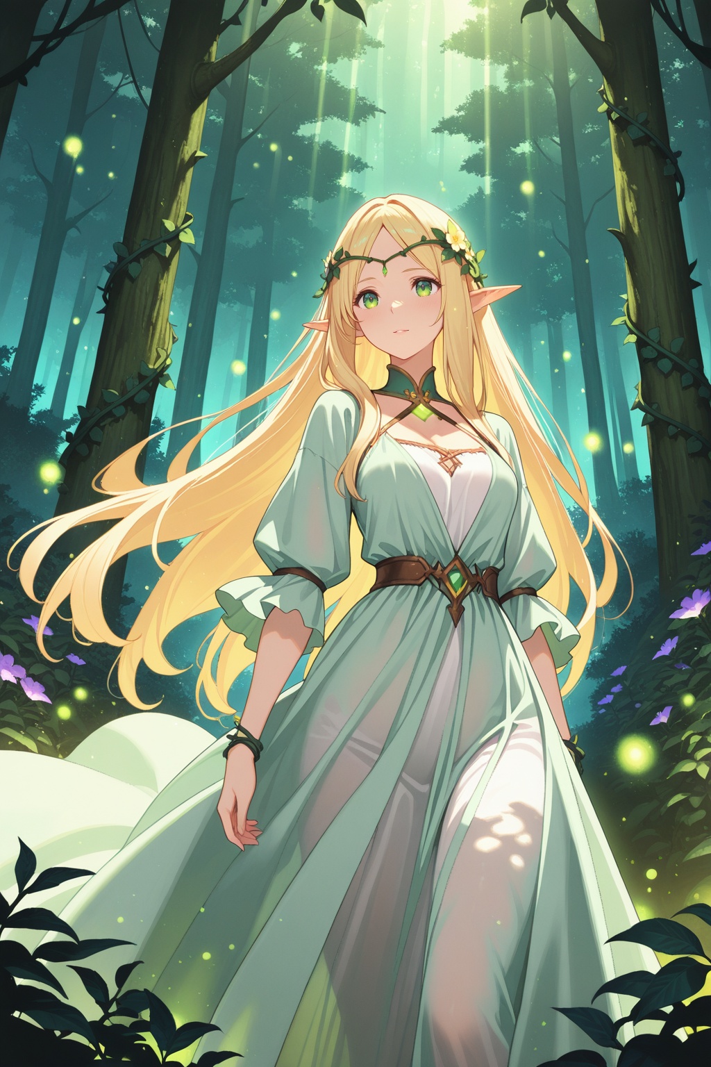 1girl,  elf,  long hair on Tensor.Art