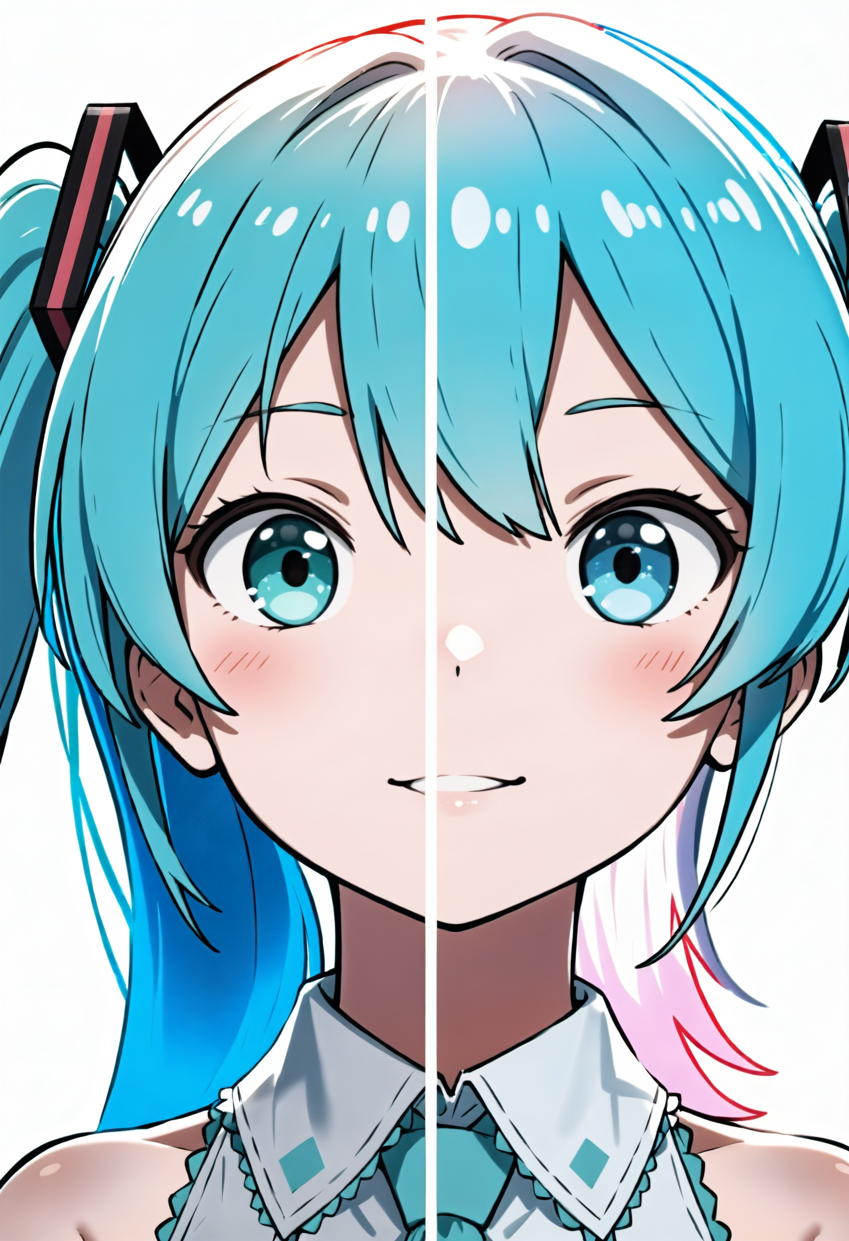 IllustQualXL_Pos,  SplitStyle_ILLS,  Hatsune Miku with a beard on Tensor.Art