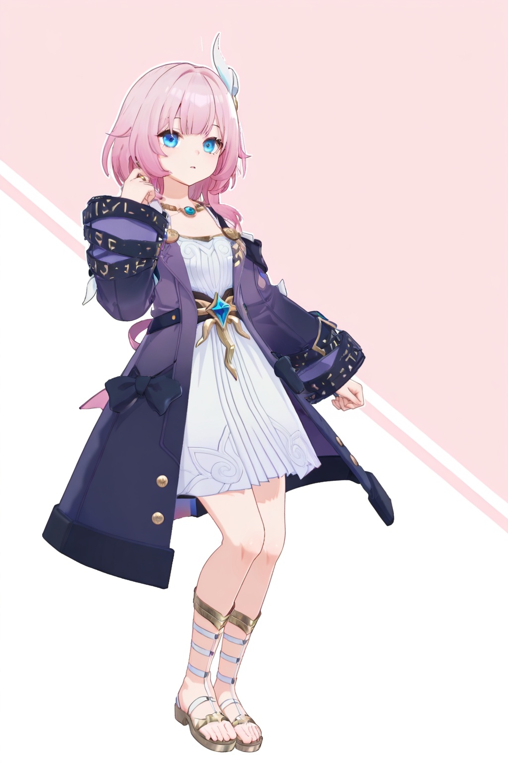 Cyrene \(13 years old\),  Cyrenesmall,  clothes: Cyrenesmall purple and white dress on Tensor.Art