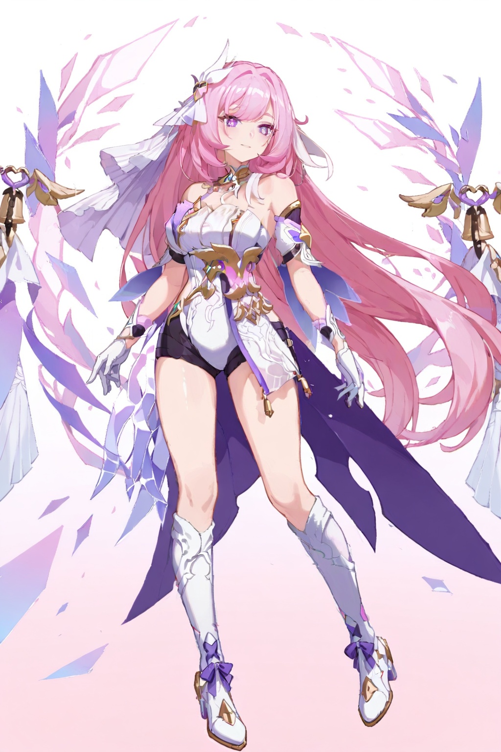 elysia \(honkai impact\),  Elysiaren,  clothes: Elysiaren white-and-purple dress on Tensor.Art
