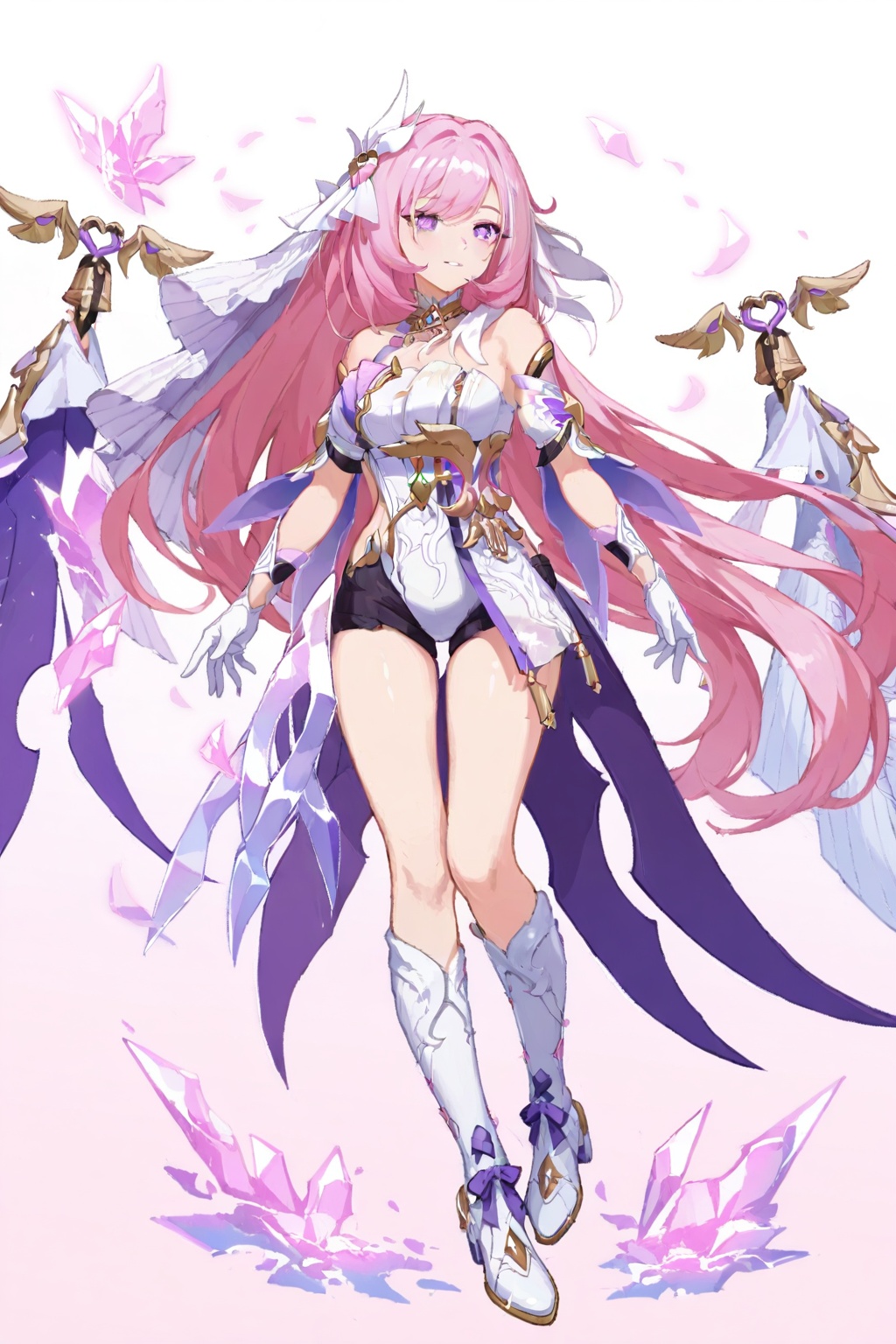 elysia \(honkai impact\),  Elysiaren,  clothes: Elysiaren white-and-purple dress on Tensor.Art