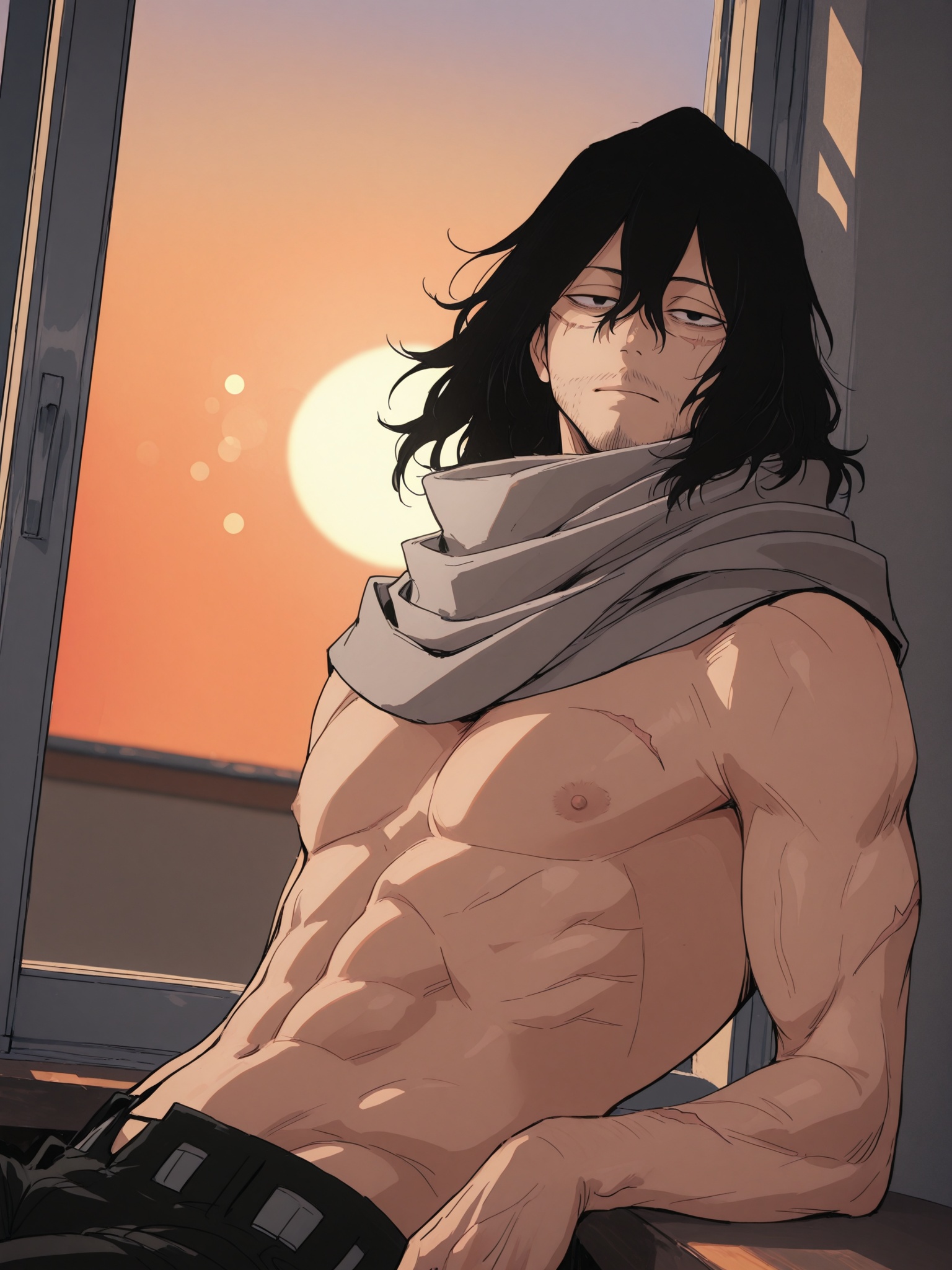 1boy (mature male,  aizawa,  black eyes on Tensor.Art
