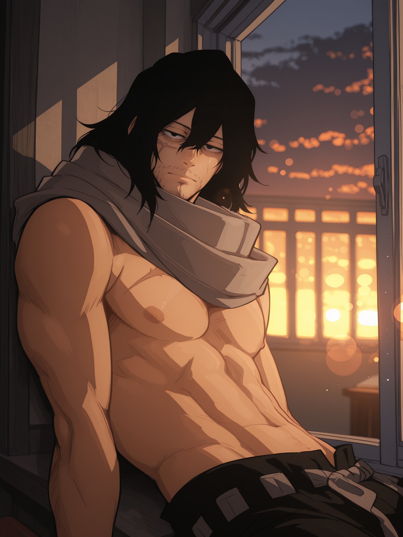 1boy (mature male,  aizawa,  black eyes on Tensor.Art